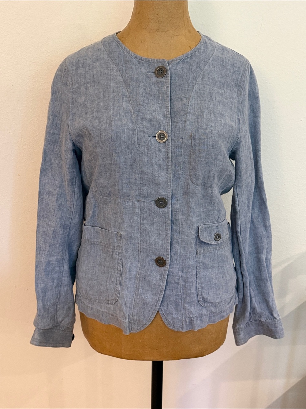 Comptoir Des Cotonniers sz XS linen button front jacket great pre owned cond